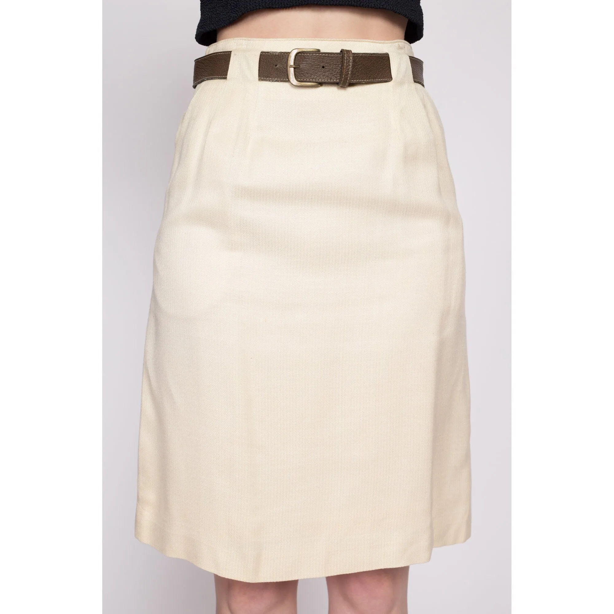 70s 80s Evan Picone Belted Skirt - Extra Small, 24.5"