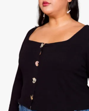 Adrian Button Top | Black