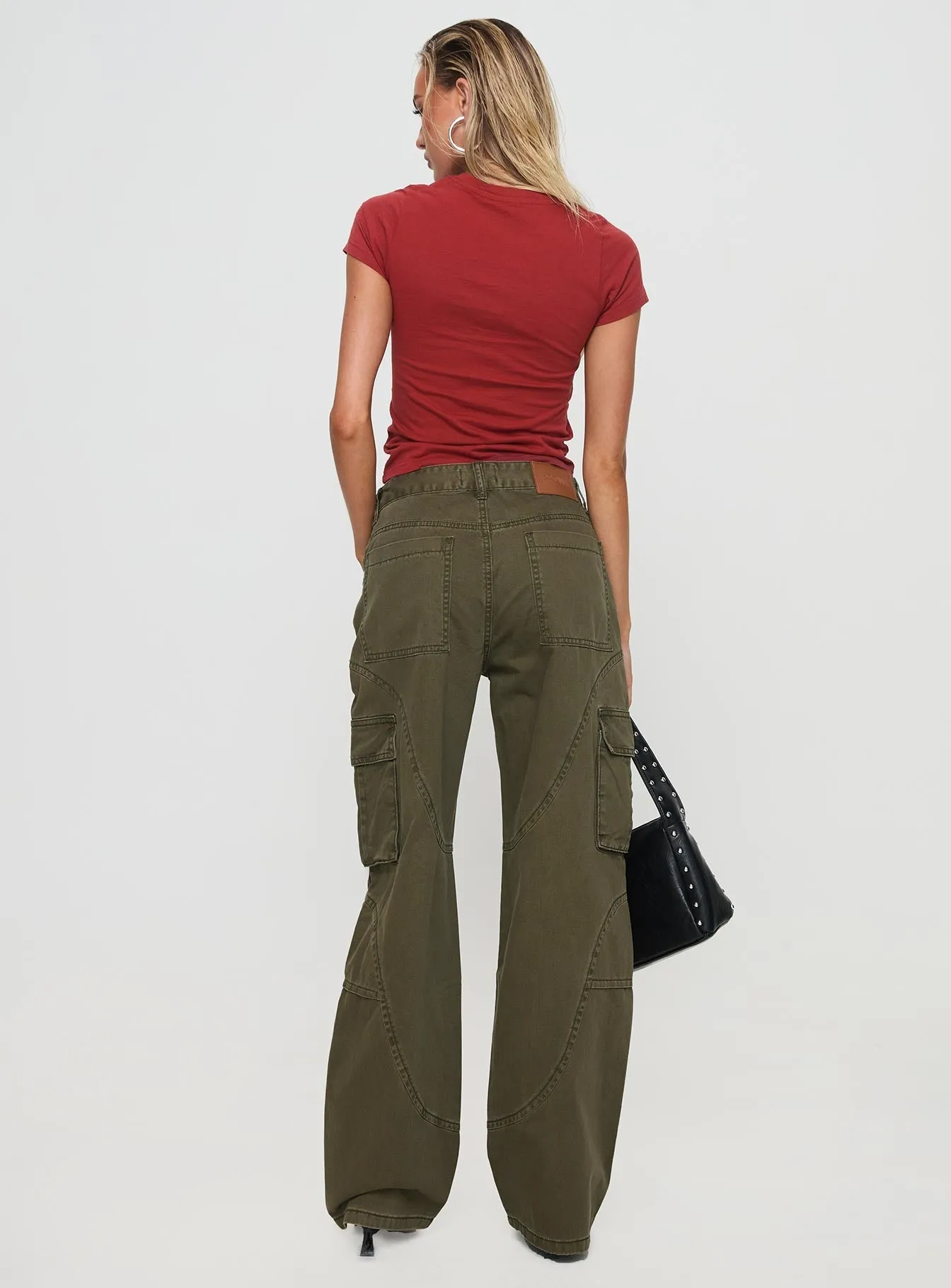 Ahstin Cargo Jeans Green Petite