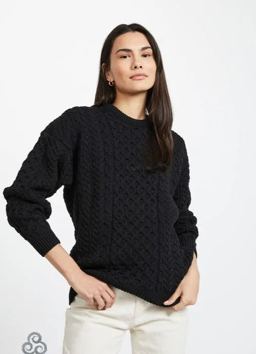 Aran - Traditional Sweater - Navy