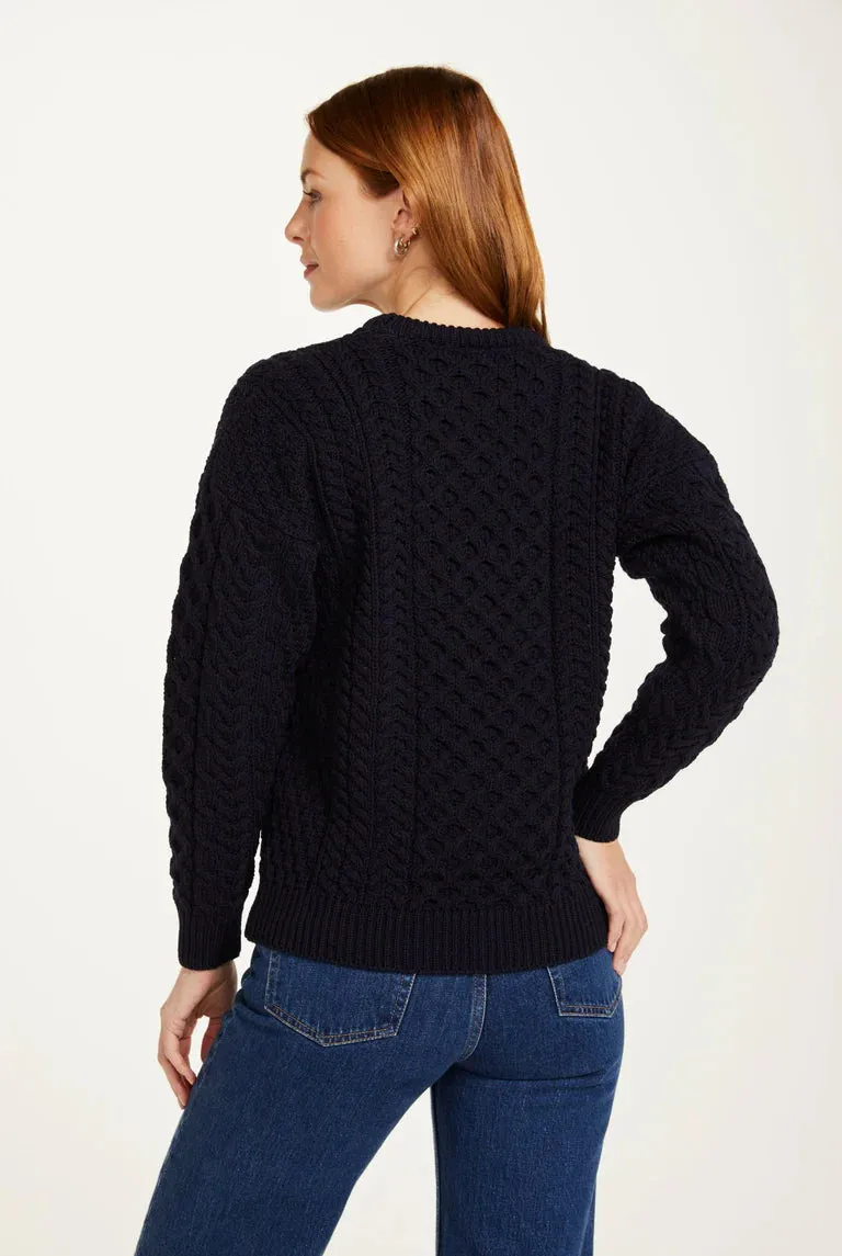 Aran - Traditional Sweater - Navy