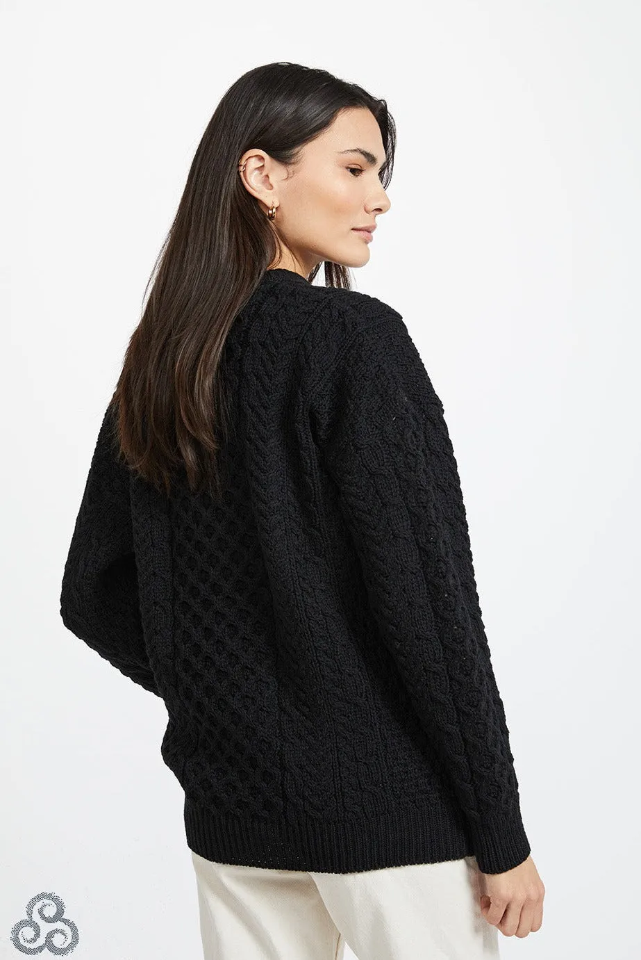 Aran - Traditional Sweater - Navy