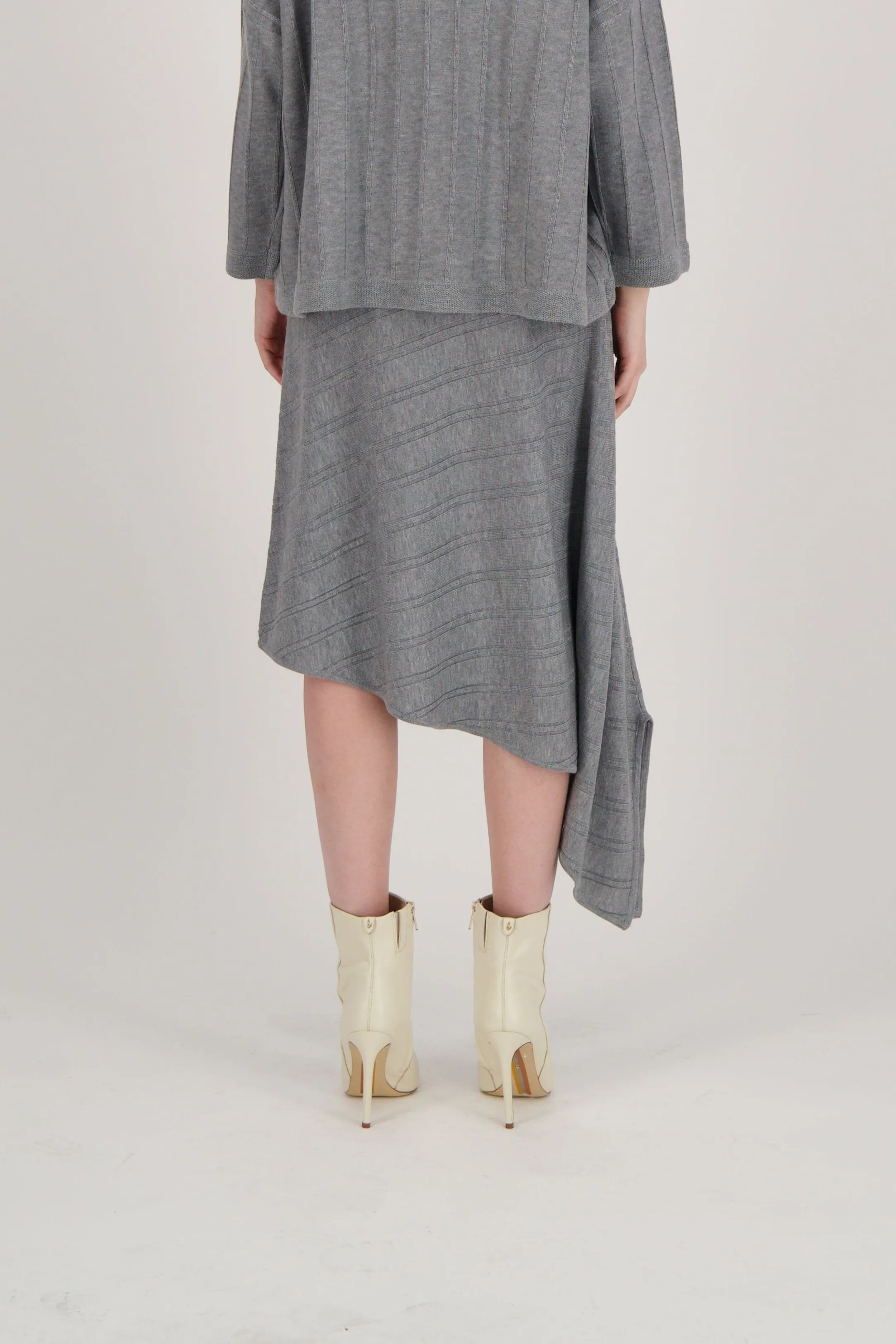 Asymmetrical A-Line Sweater Skirt