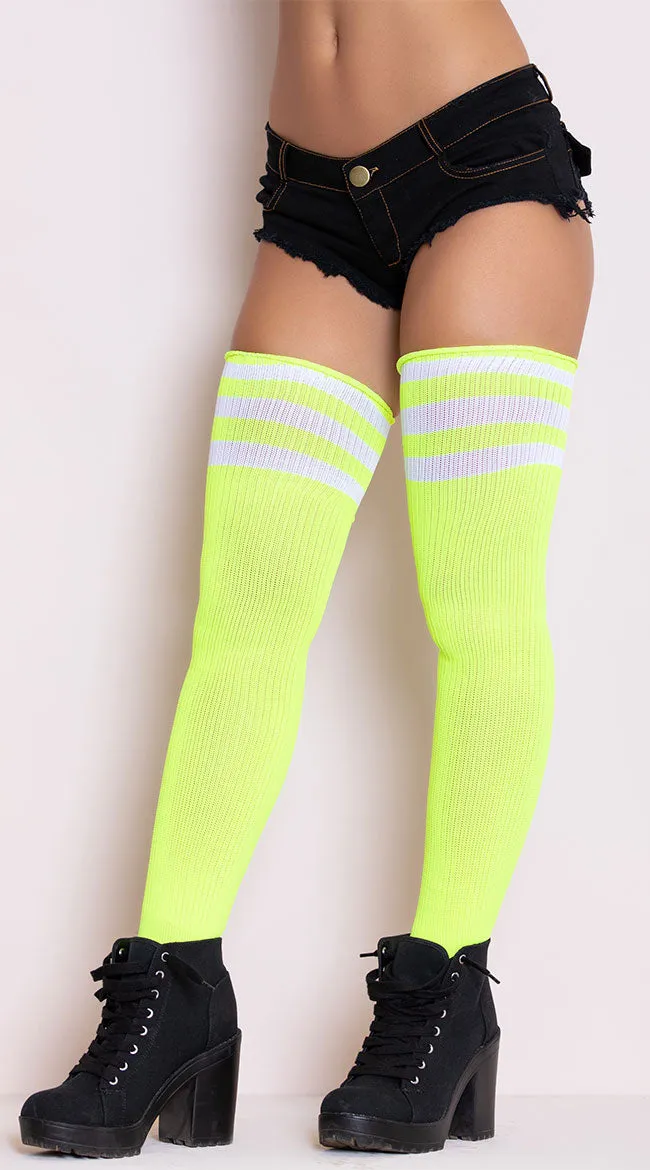 Athletic Striped Thigh Highs