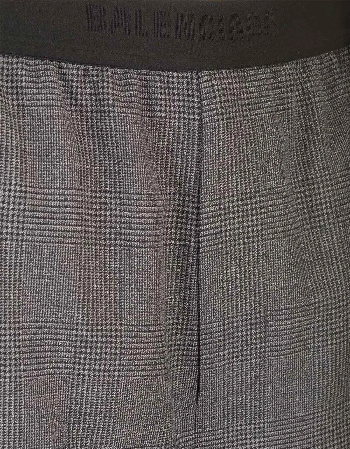 Balenciaga Grey Check Wool Trousers