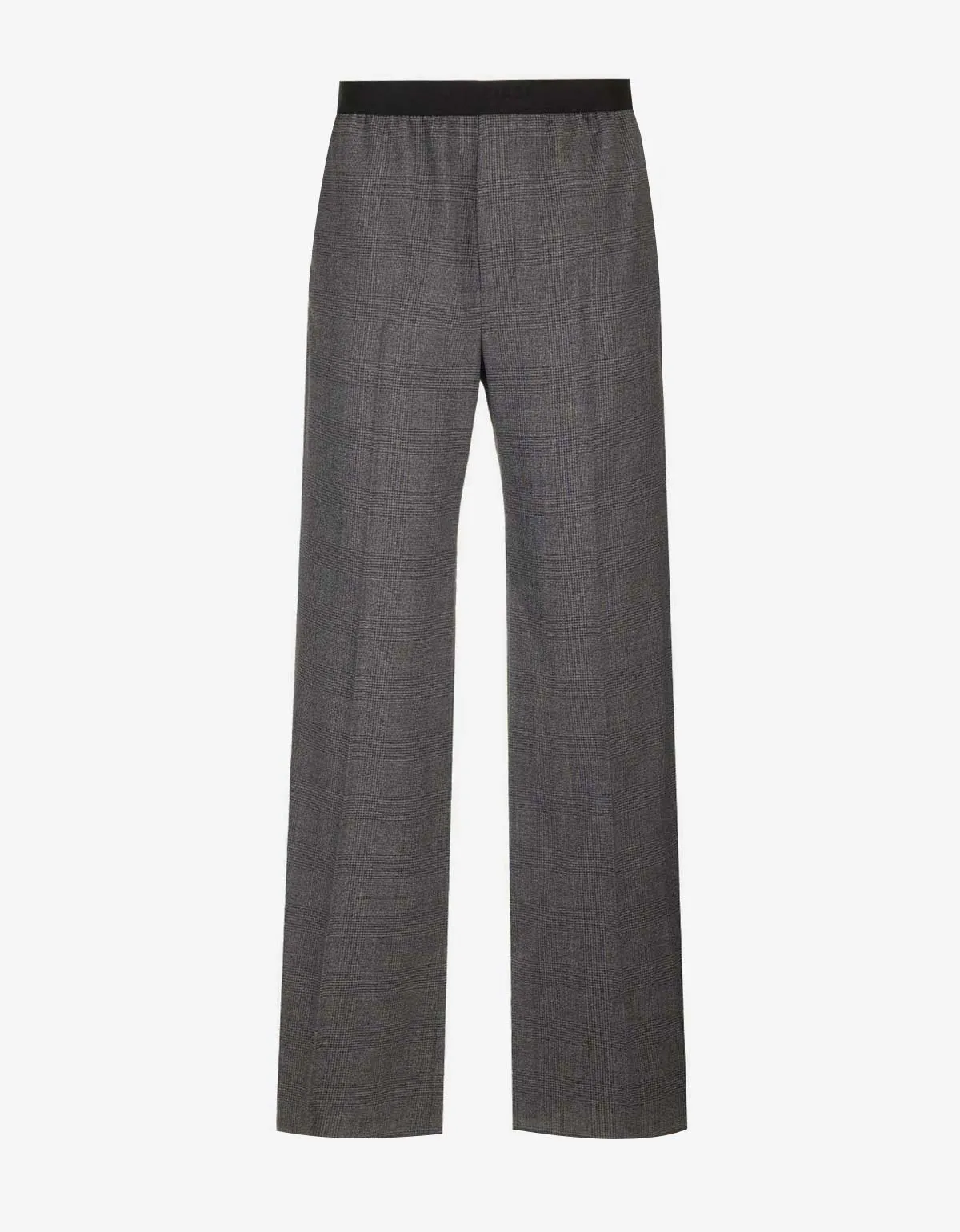 Balenciaga Grey Check Wool Trousers