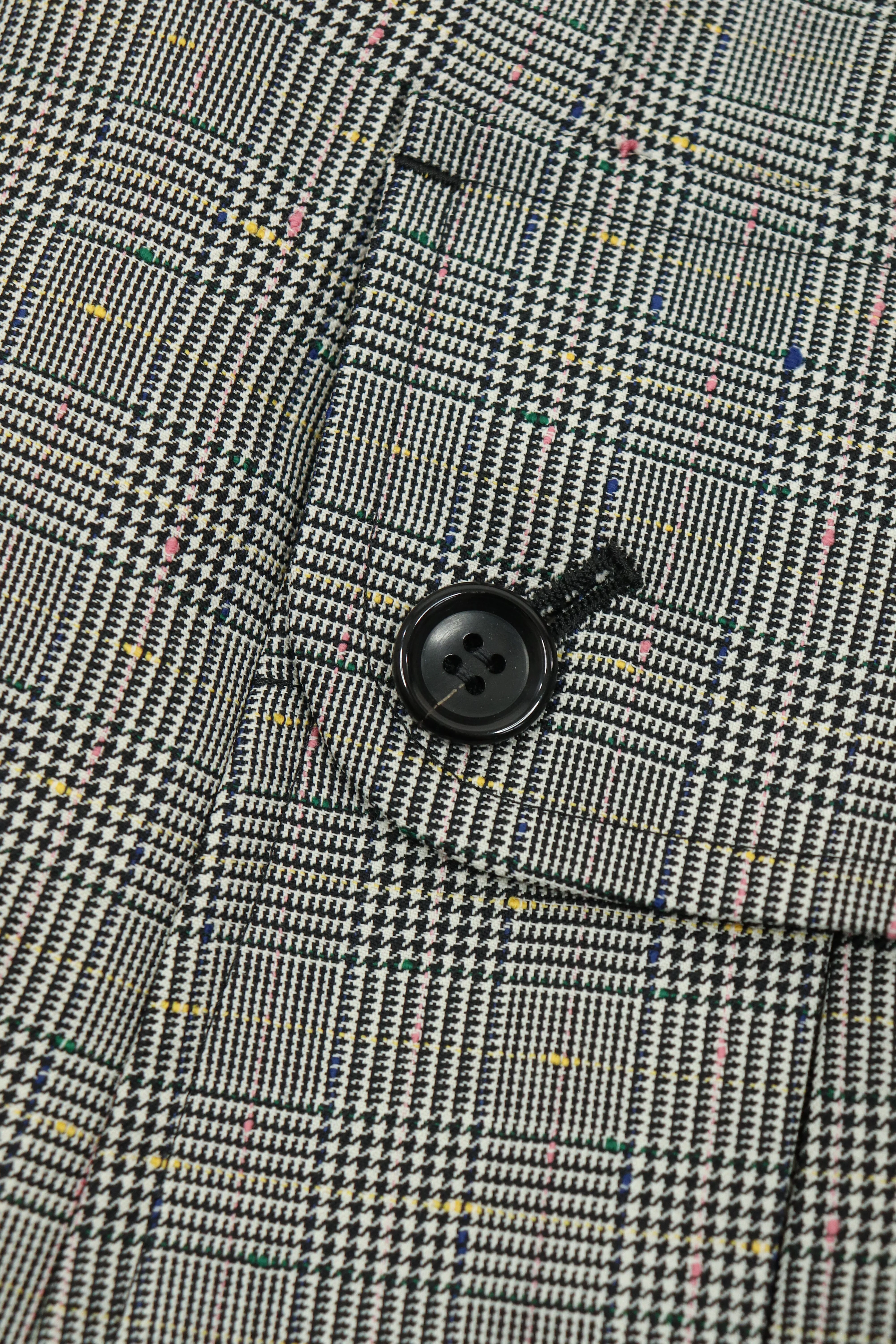 Black checkered wool-blend blazer - size S