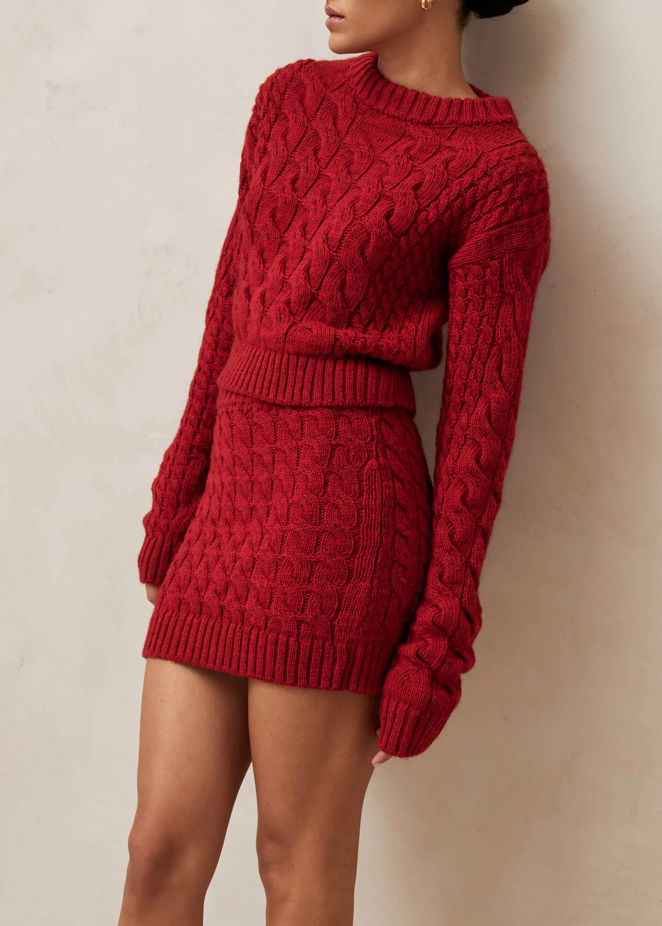 Blossom Red Tricot Sweater