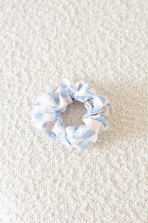 Blue Checkered Scrunchie