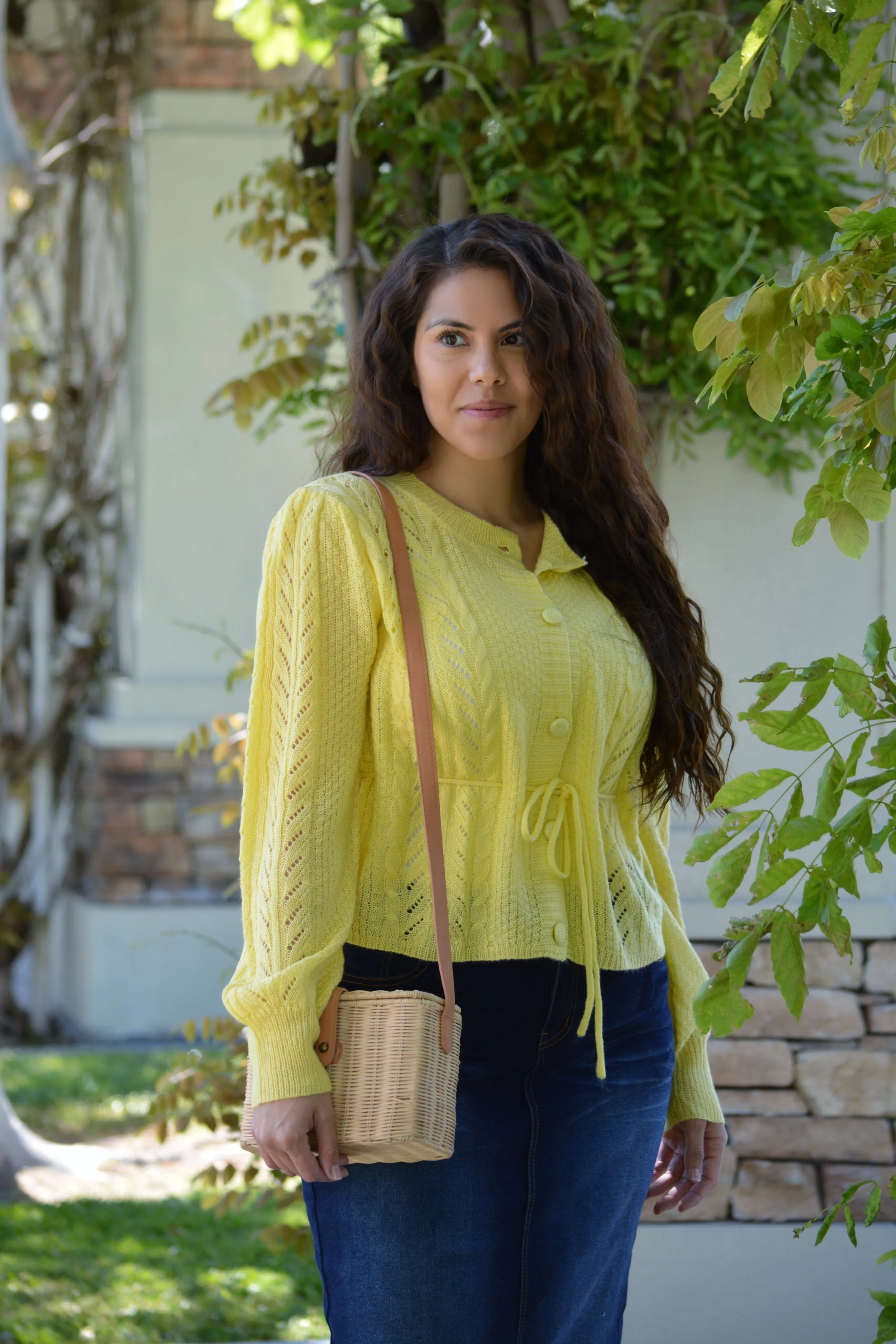 Camilla Yellow Peplum Summer Cardigan