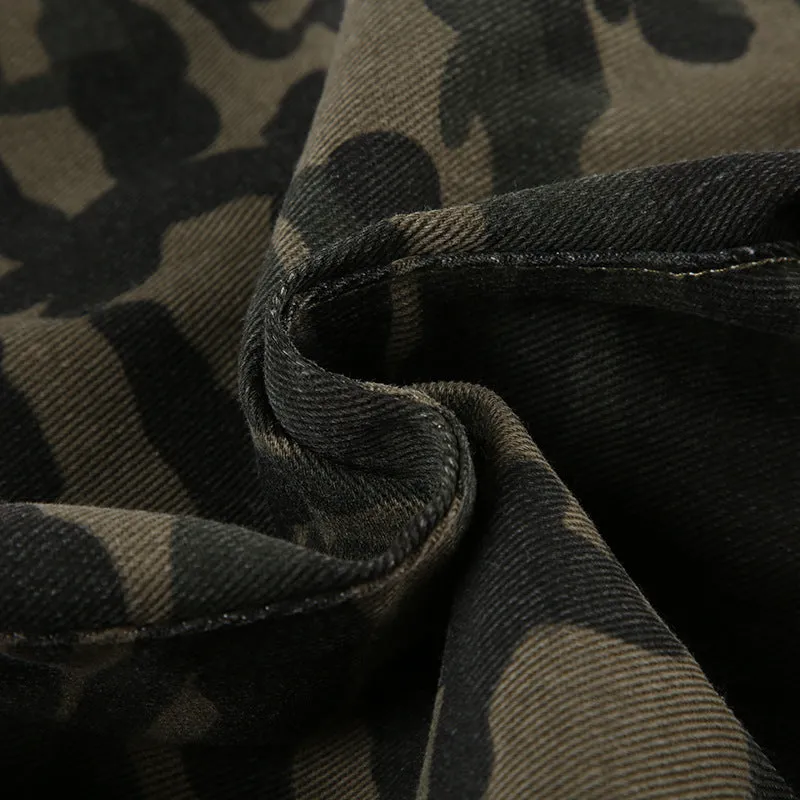 Camo Cargo Shorts with Drawstring Details