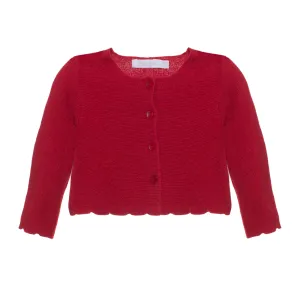 cardigan cropped knit - red-960