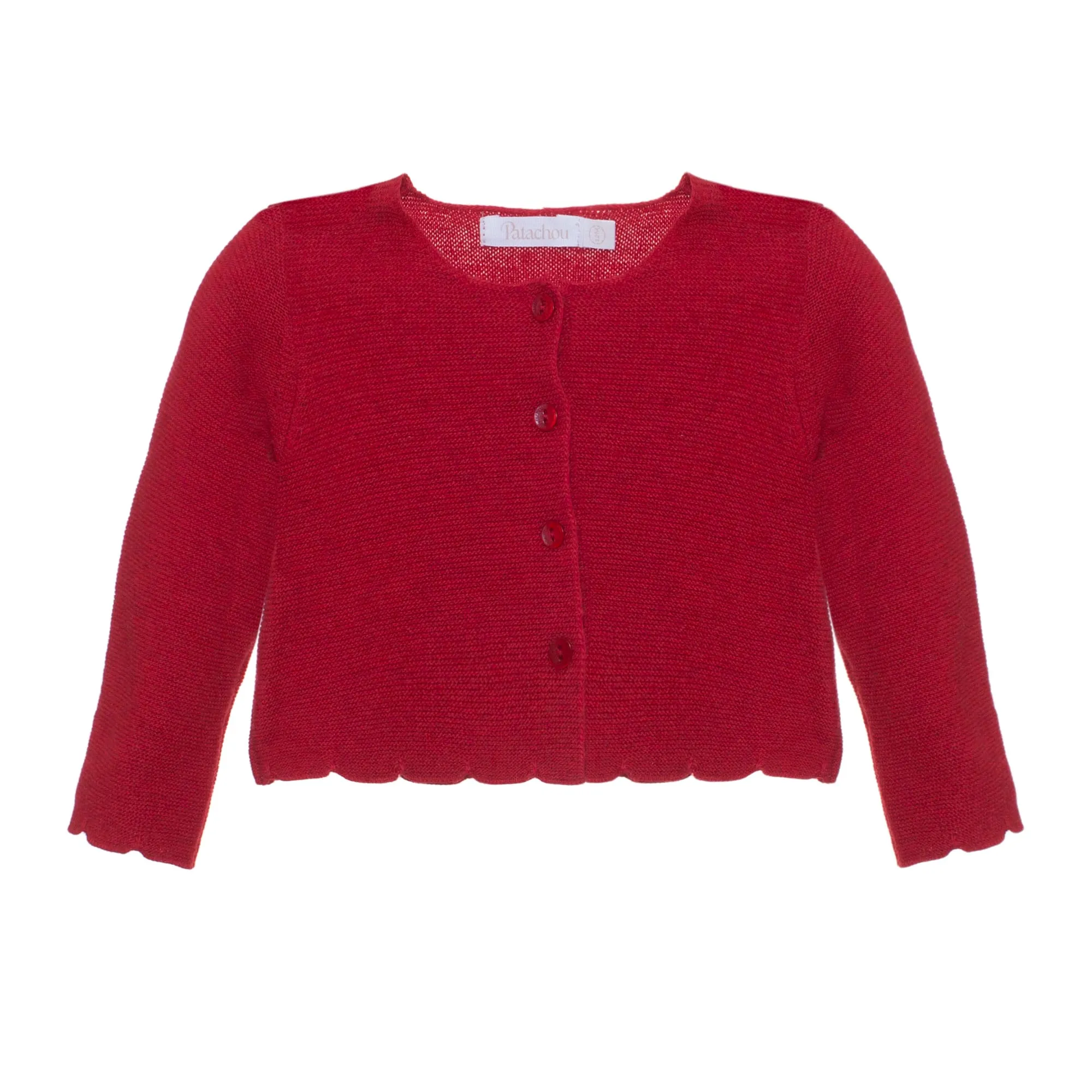 cardigan cropped knit - red-960