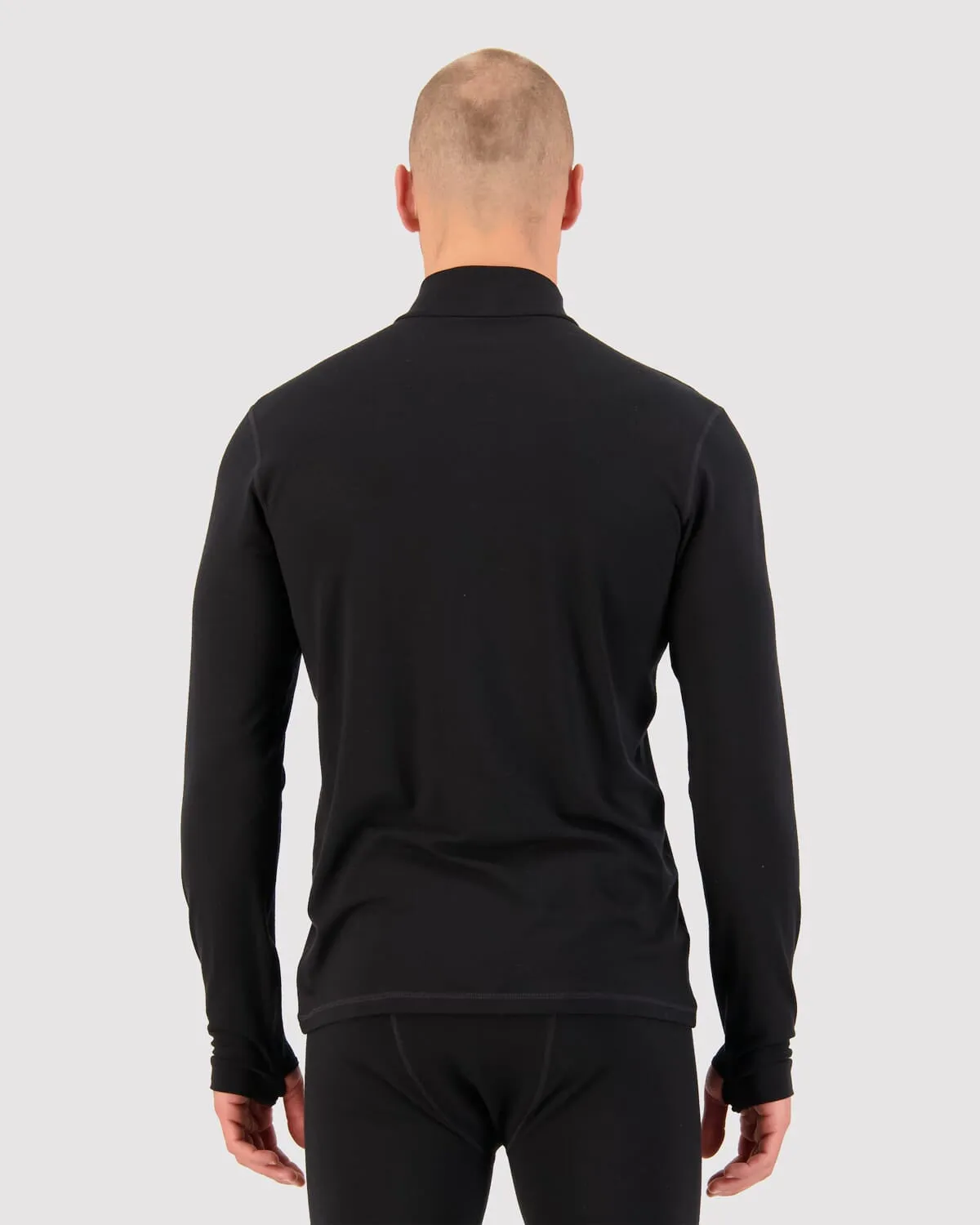 Cascade Merino Base Layer 1/4 Zip Long Sleeve - Black