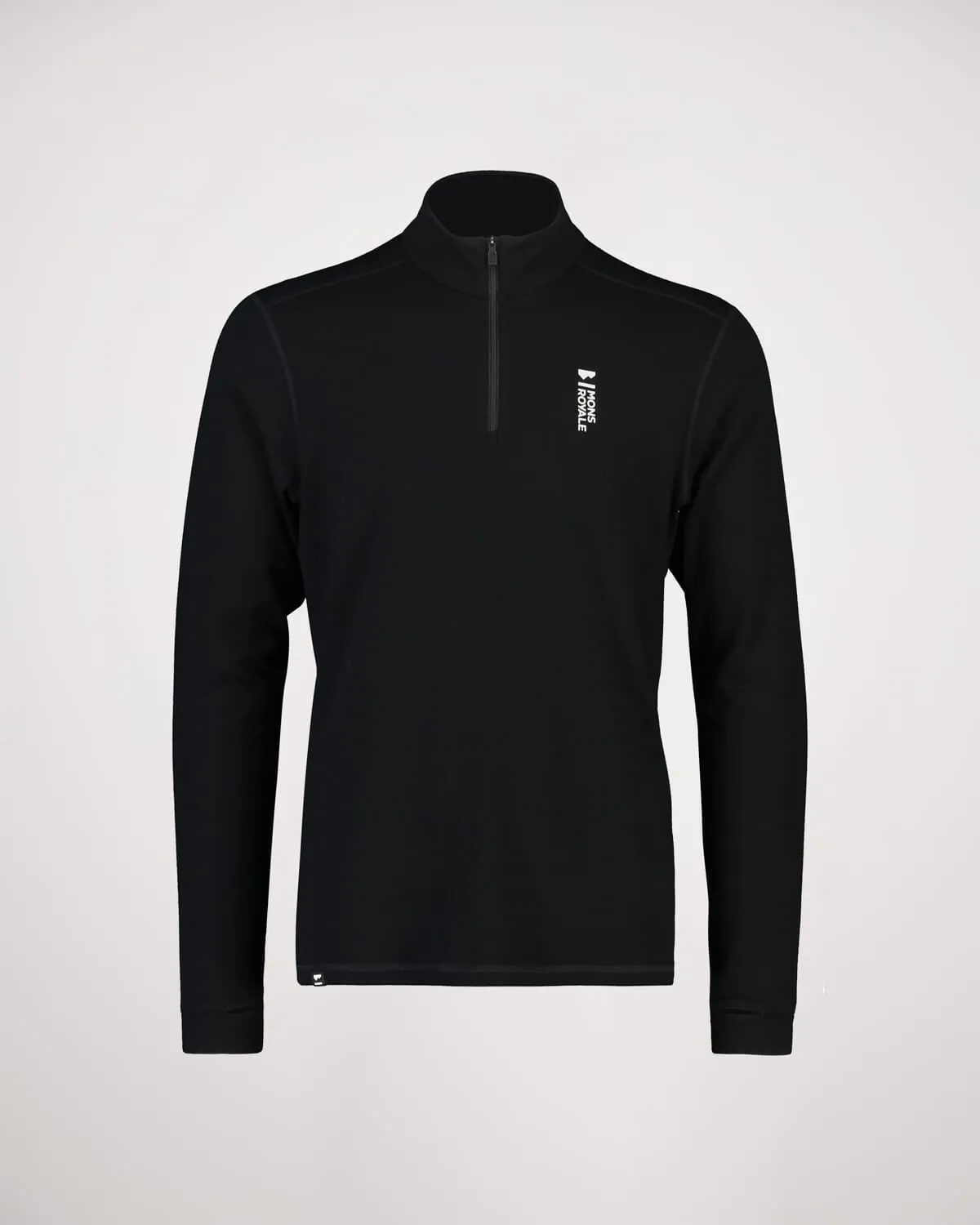 Cascade Merino Base Layer 1/4 Zip Long Sleeve - Black