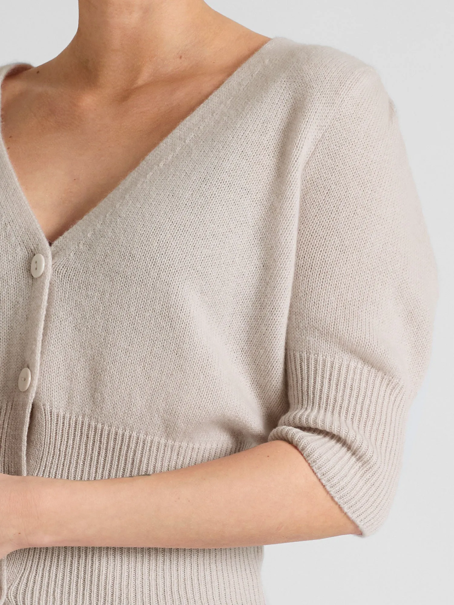 Cashmere cardigan "Grace" - pearl