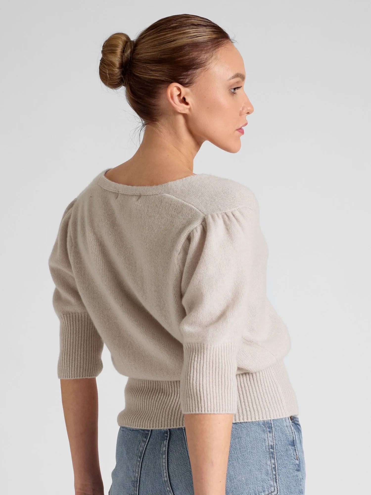 Cashmere cardigan "Grace" - pearl