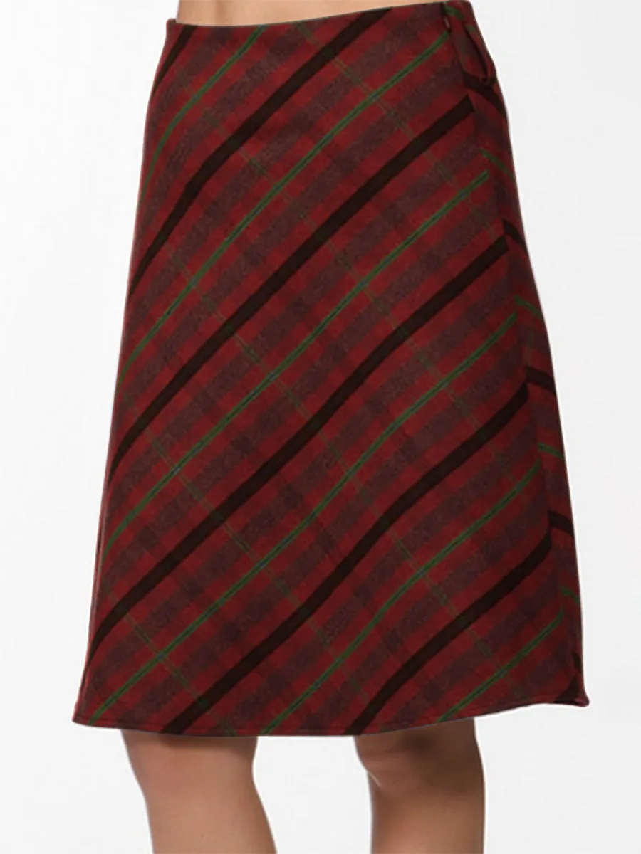 Casual Retro Commuter Check Women'S A-Line Skirt