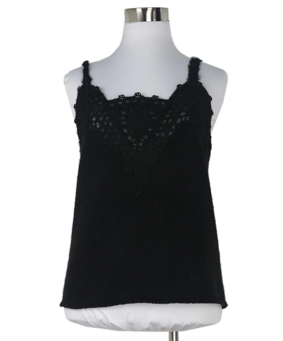 Chanel 2006 Cruise Black Cashmere Tank Top sz 8