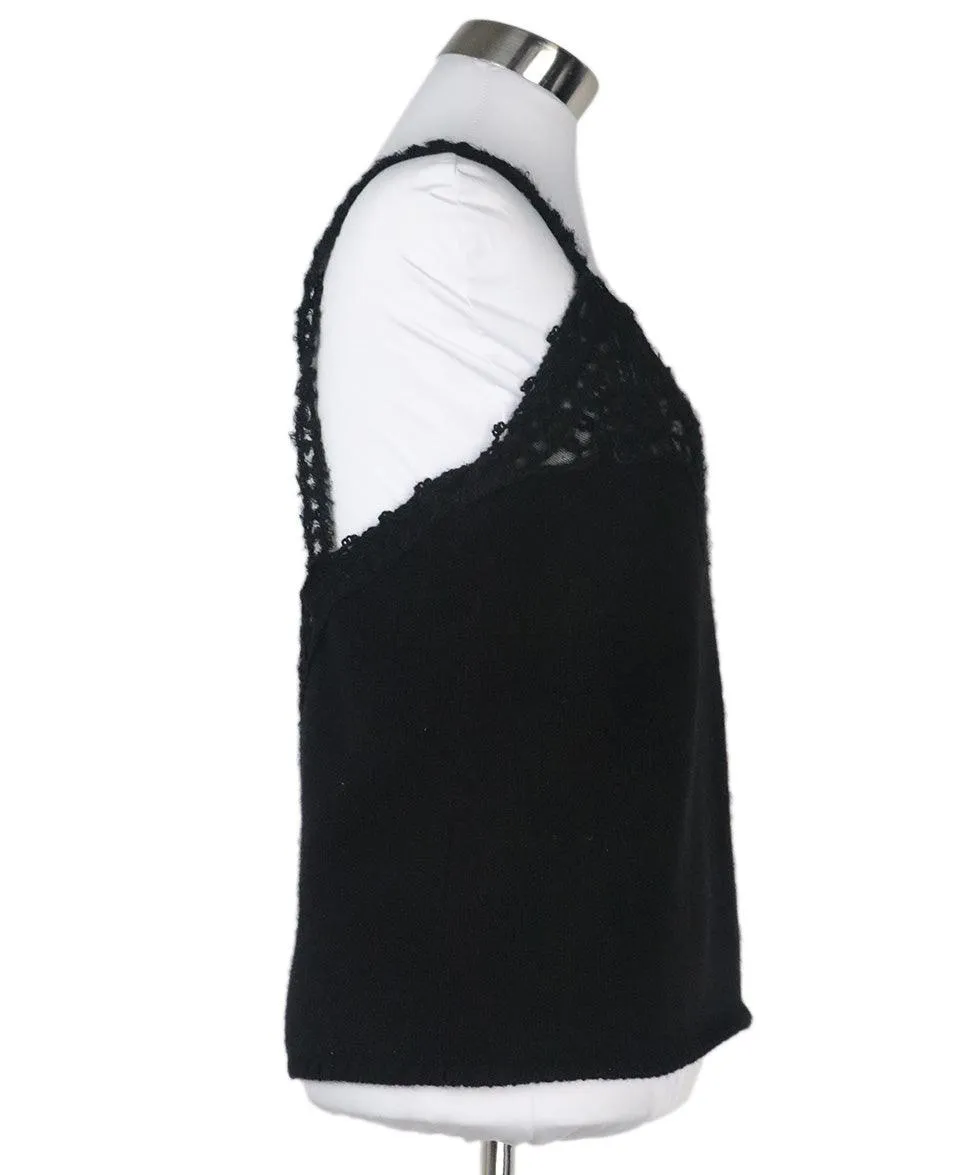 Chanel 2006 Cruise Black Cashmere Tank Top sz 8