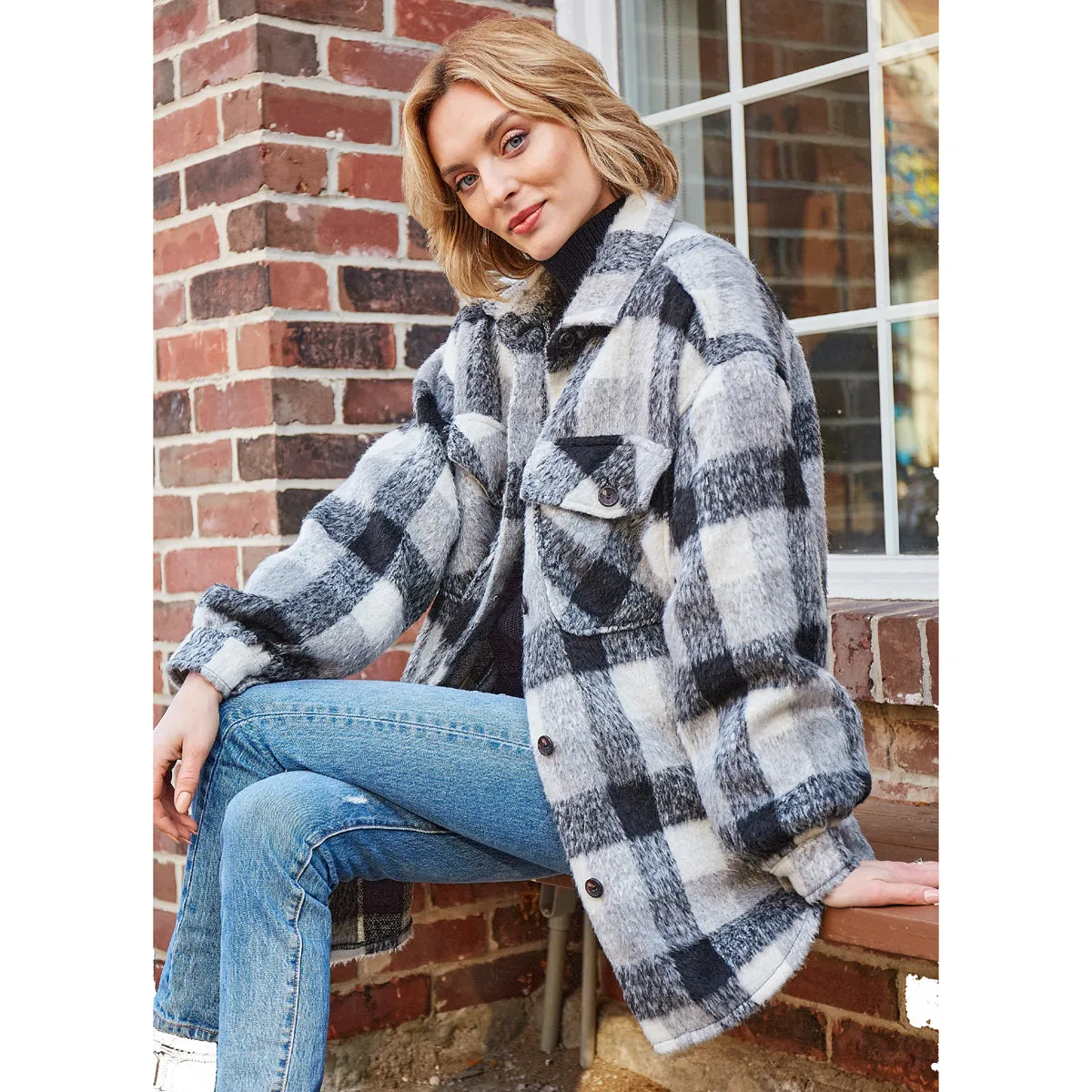 Charlie Paige Boyfriend Plaid Shacket