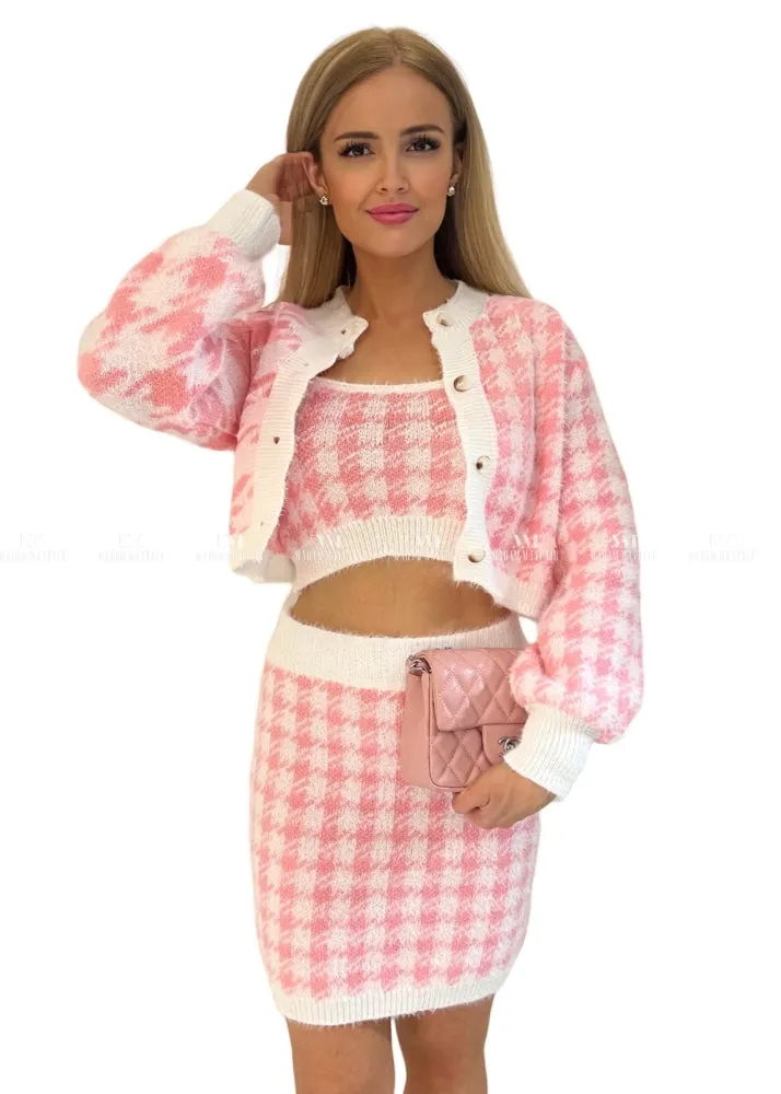 Cindy Pink Three Cardigan Piece