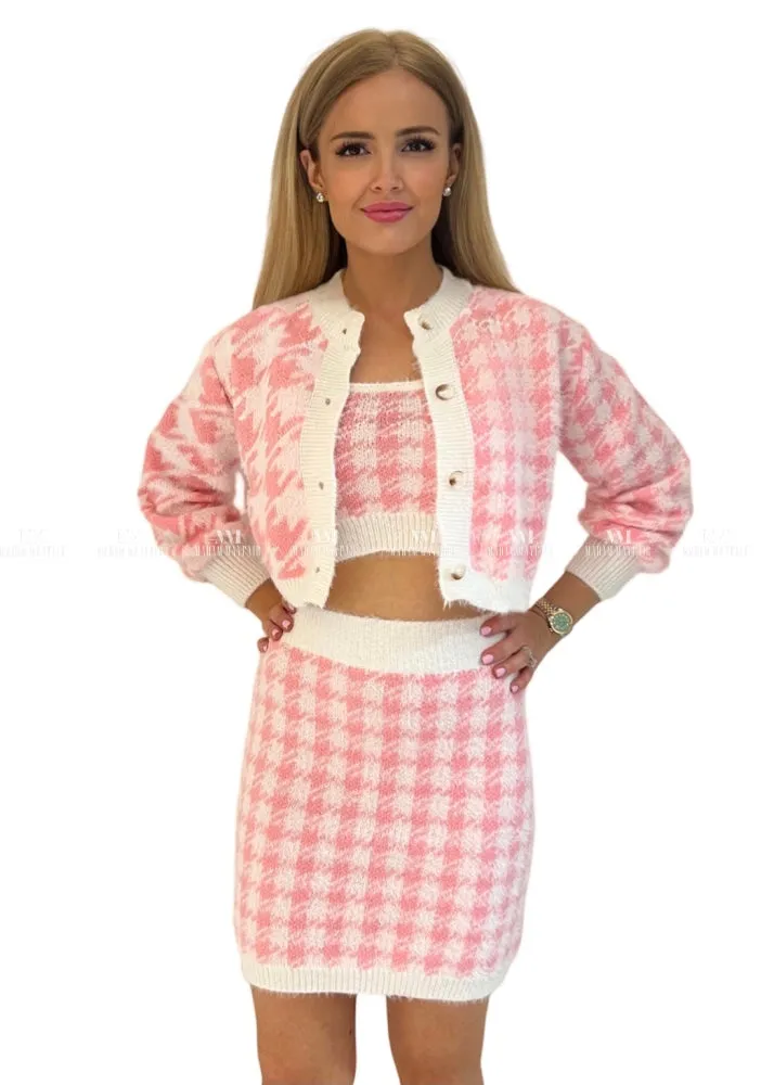 Cindy Pink Three Cardigan Piece