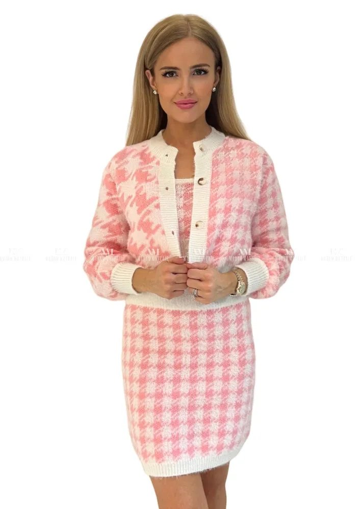 Cindy Pink Three Cardigan Piece