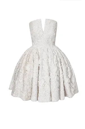 Corset Lace Mini Dress - Ivory