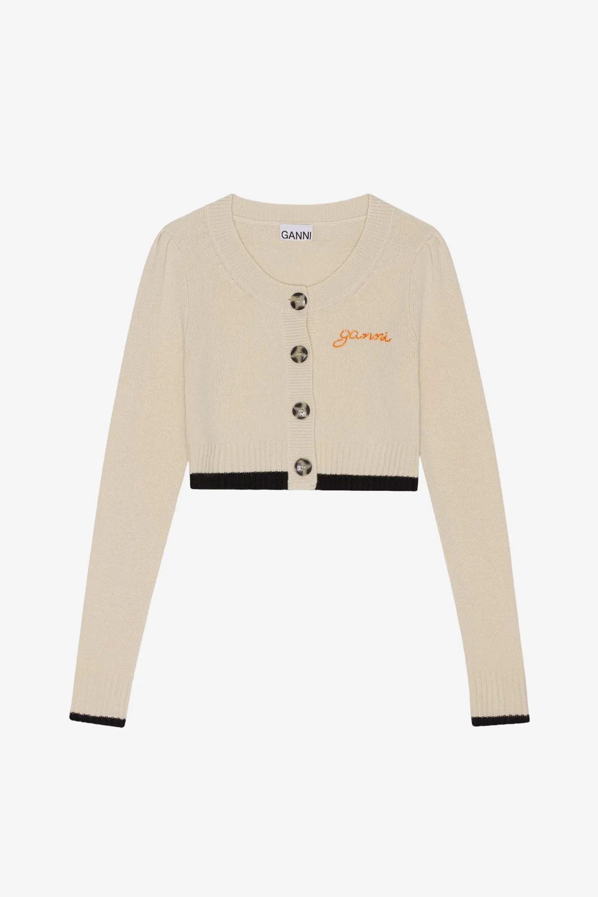 Cropped O-neck Cardigan - Alabaster Gleam