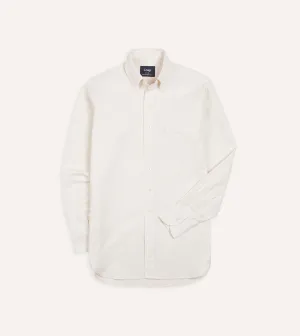 Drake's Oxford Button-Down Shirt / Cream