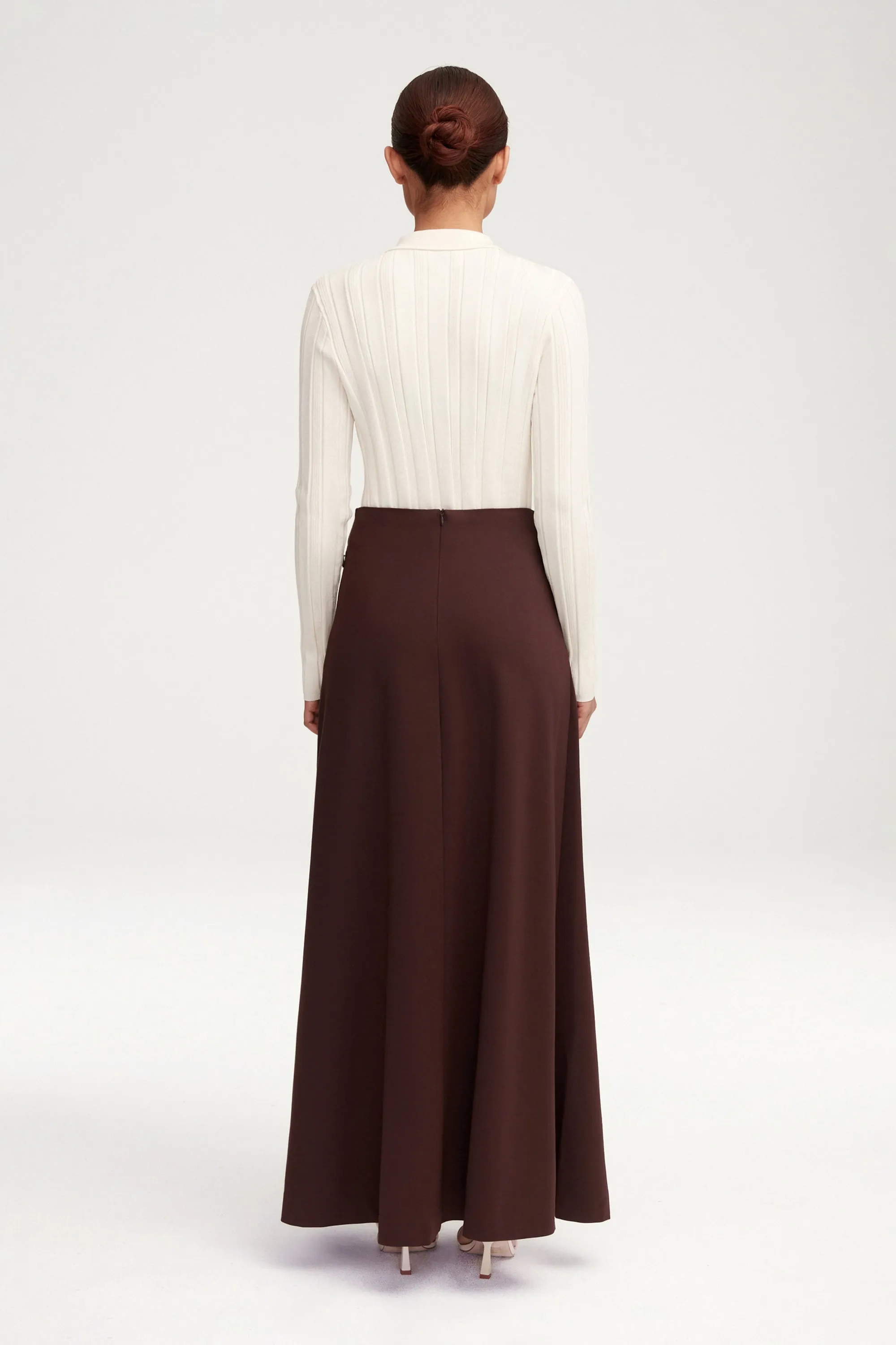 Essential Jersey A-Line Maxi Skirt - Dark Brown