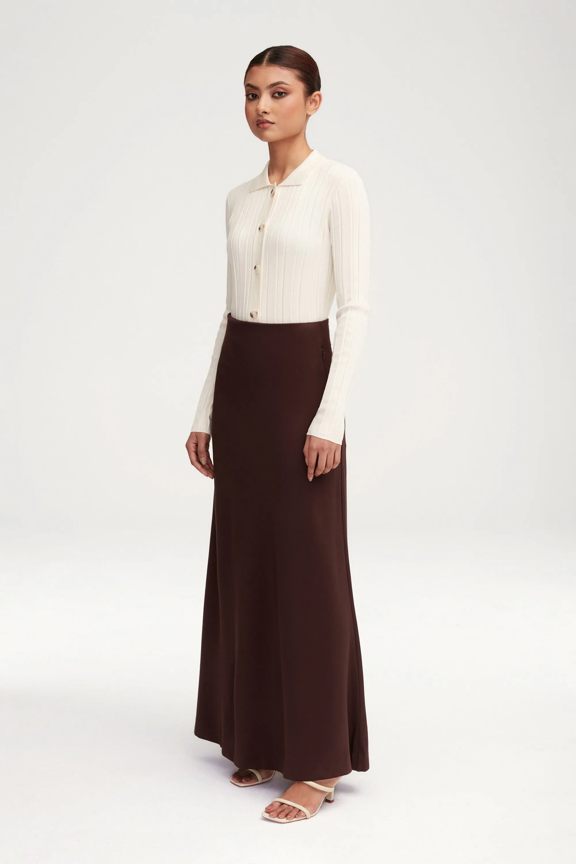 Essential Jersey A-Line Maxi Skirt - Dark Brown