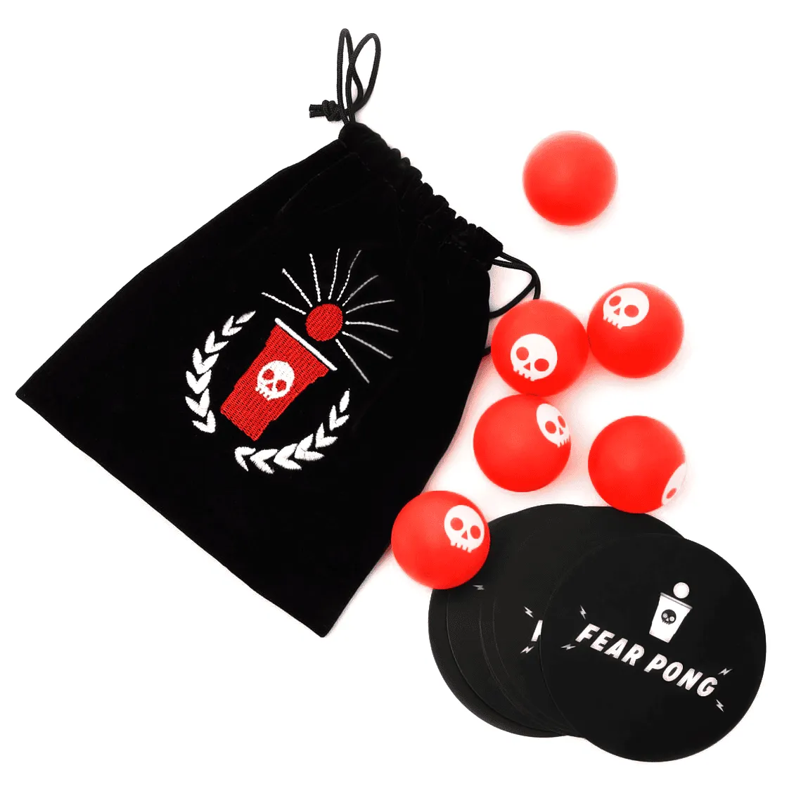 Fear Pong: Ball Sack | 6 Red Ping Pong Balls Bonus Set