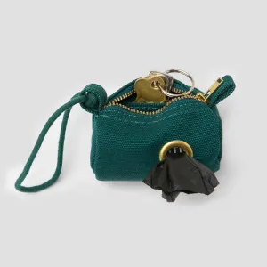 Forest Green Organic Canvas Poo Bag Holder