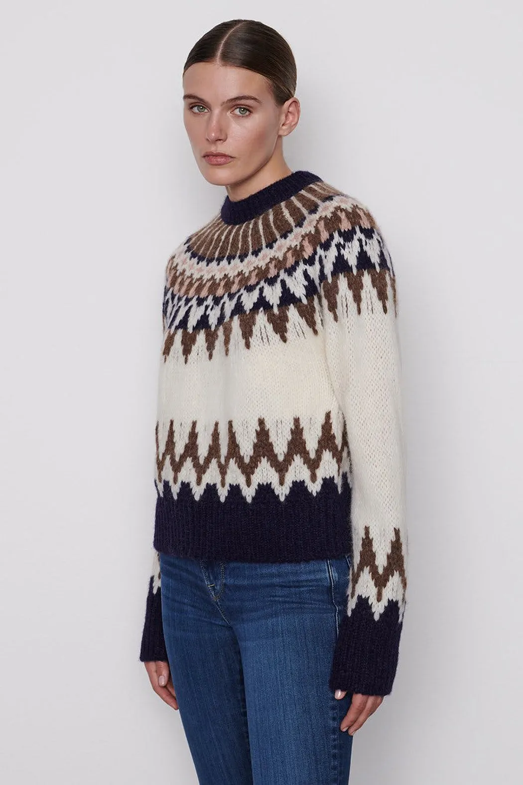 Mens Fairisle Pattern Crew Neck Sweater by Frame