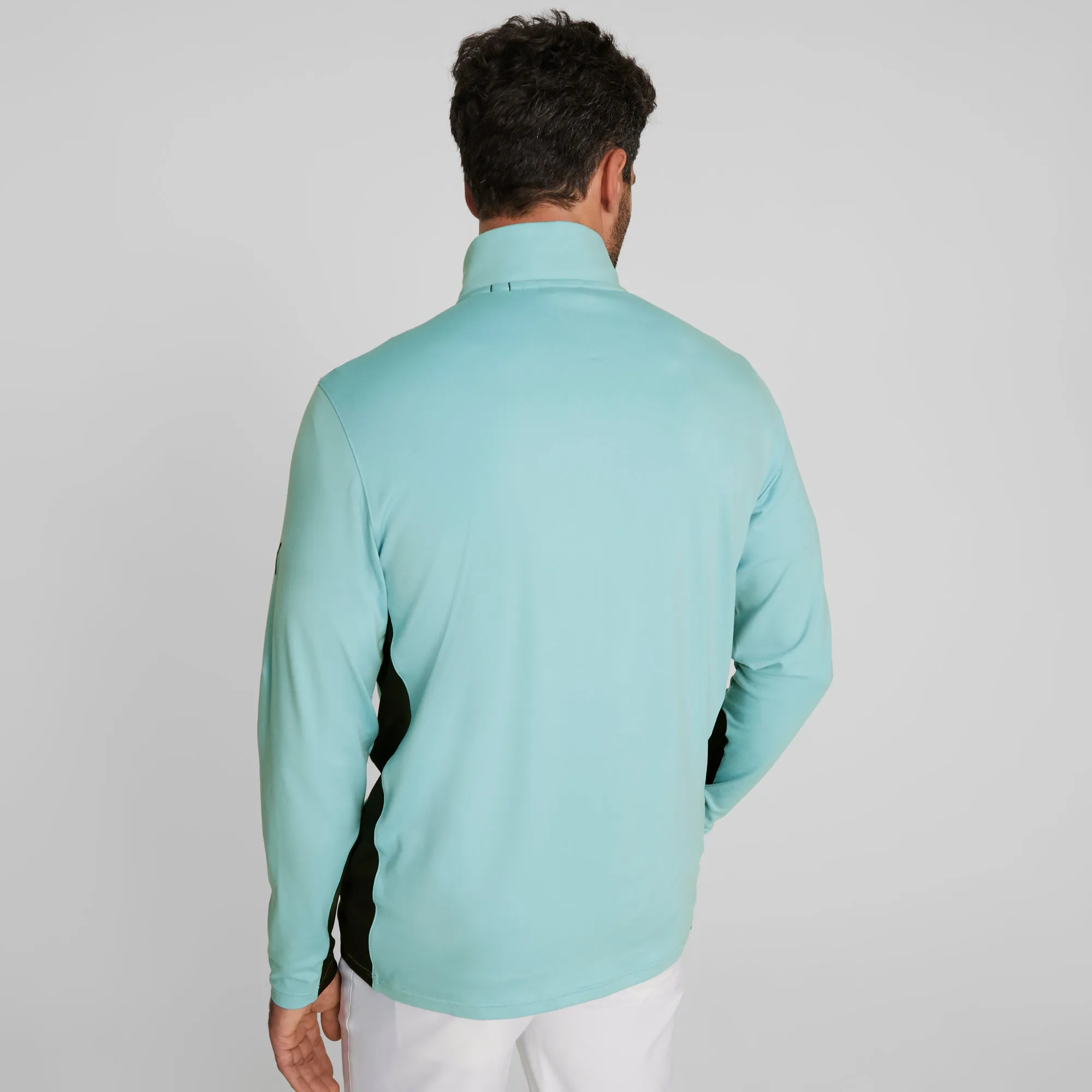 Gamer Golf 1/4 Zip | Tropical Aqua / Navy Blazer