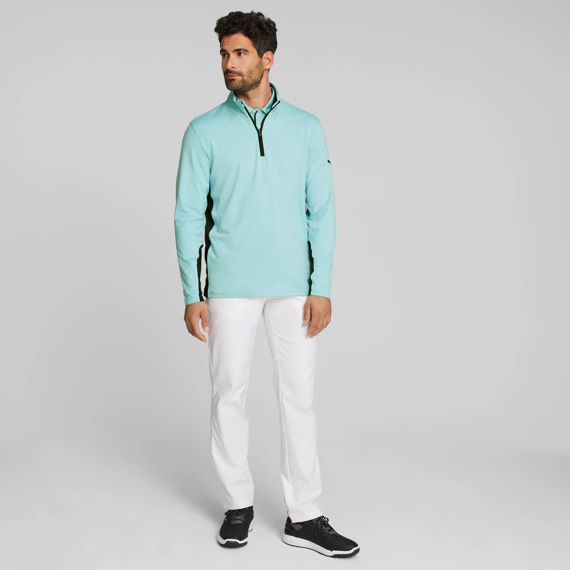 Gamer Golf 1/4 Zip | Tropical Aqua / Navy Blazer