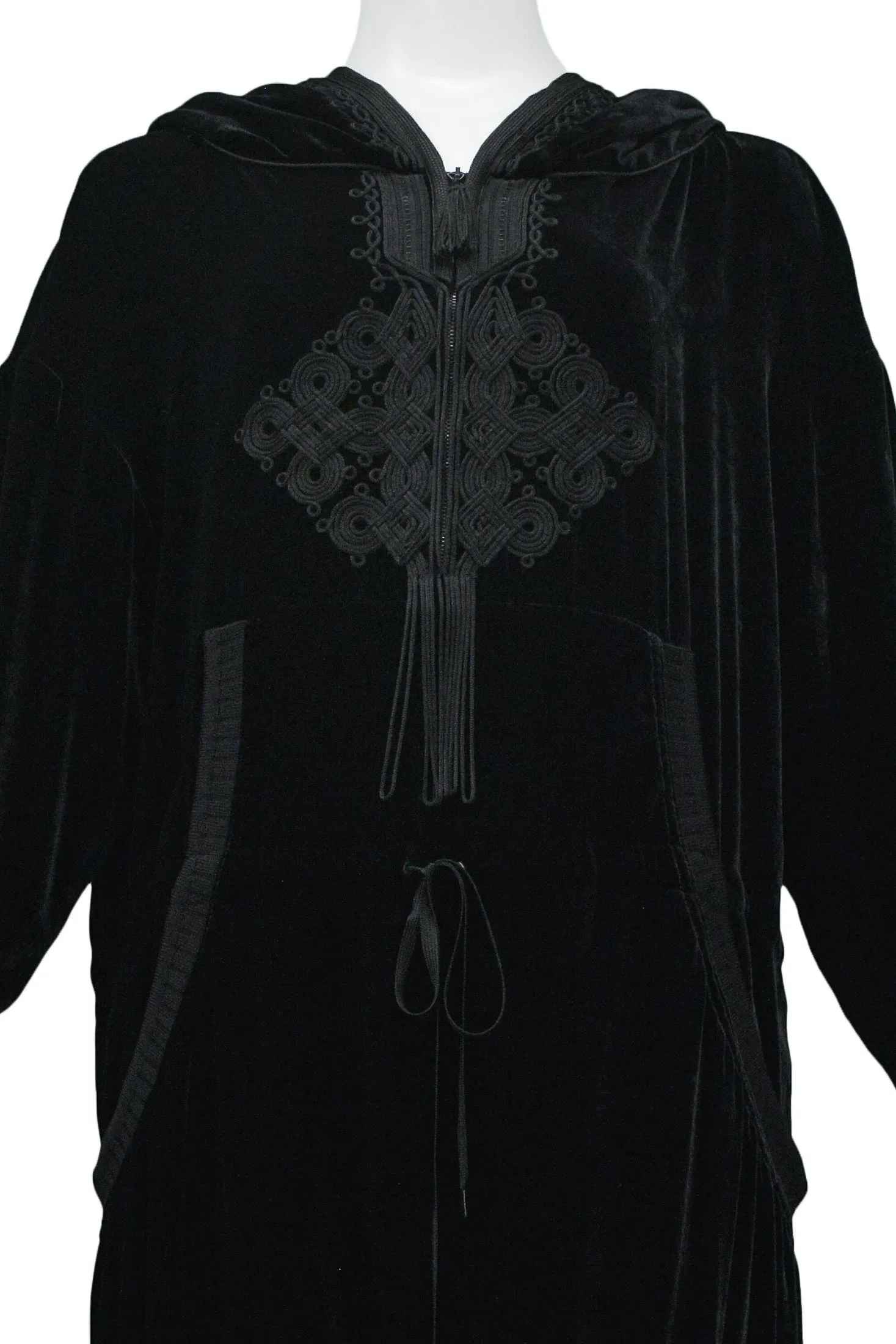 GAULTIER BLACK VELVET HOODIE TUNIC DRESS 2010