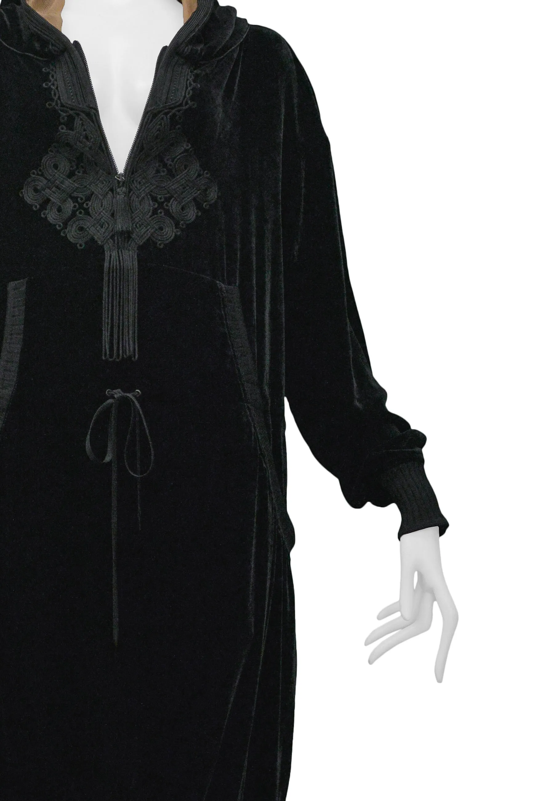 GAULTIER BLACK VELVET HOODIE TUNIC DRESS 2010