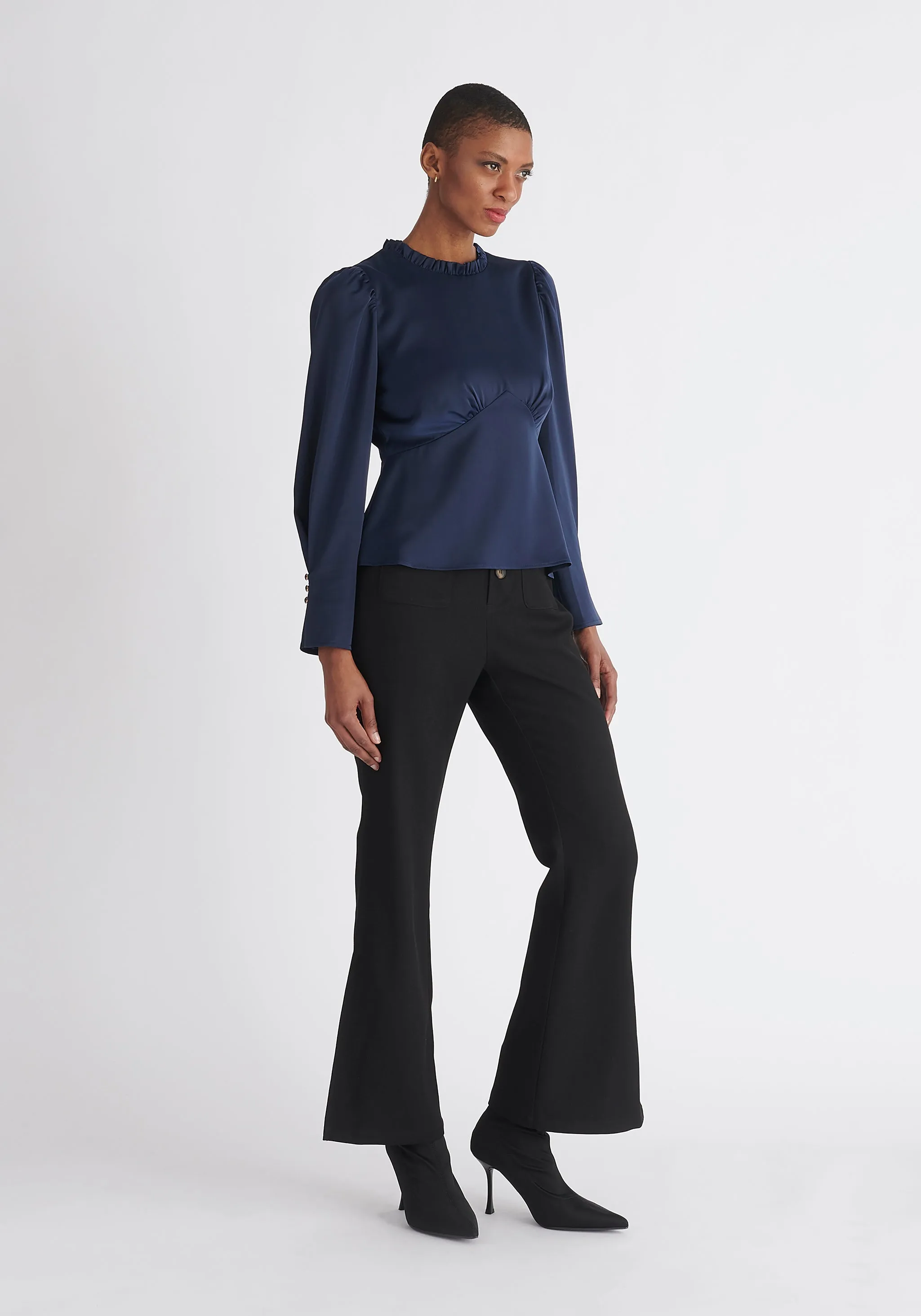 High Waist Flare Trousers