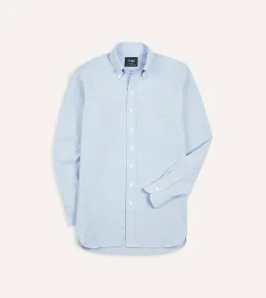 Ice Blue Cotton Oxford Cloth Button-Down Shirt