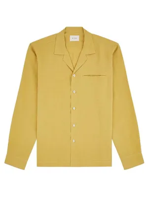 Long Sleeve Camp Collar Shirt - Mustard