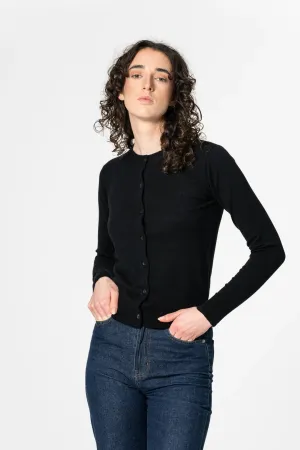 Merino Cardigan in Black