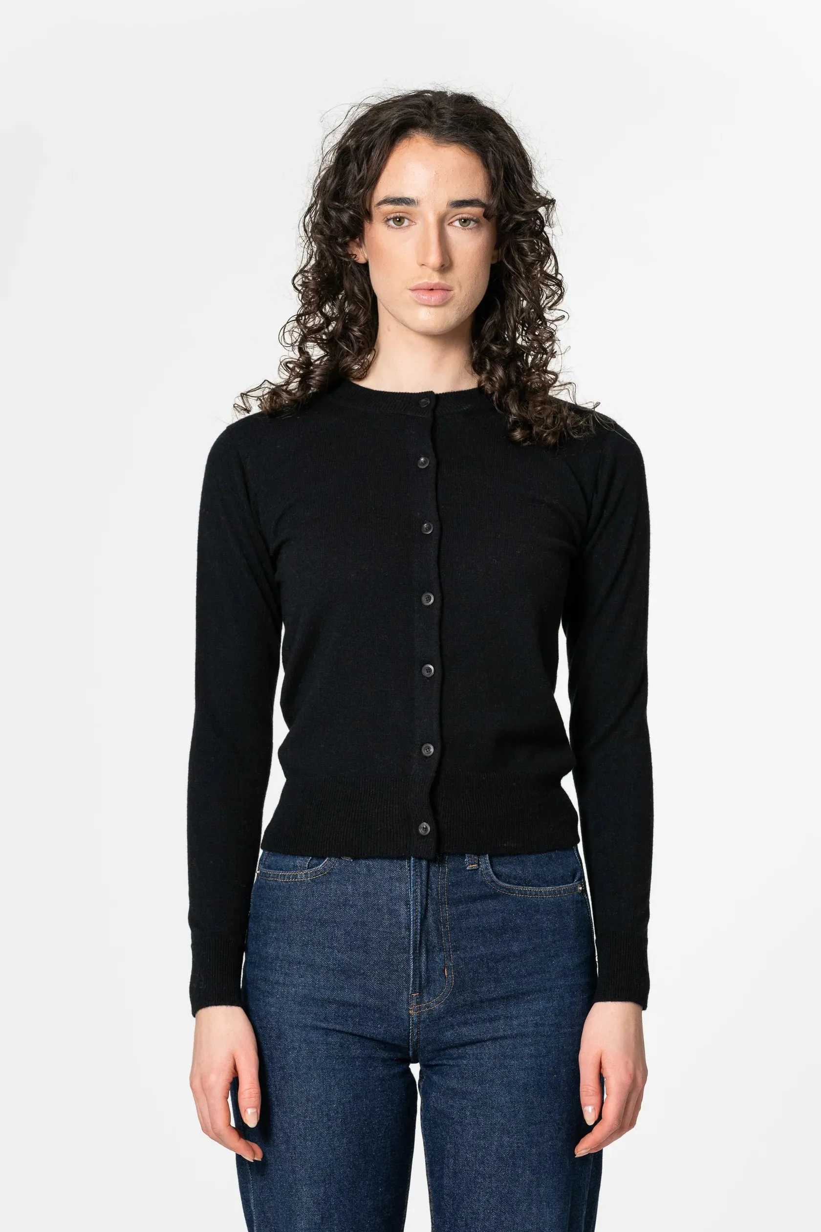 Merino Cardigan in Black