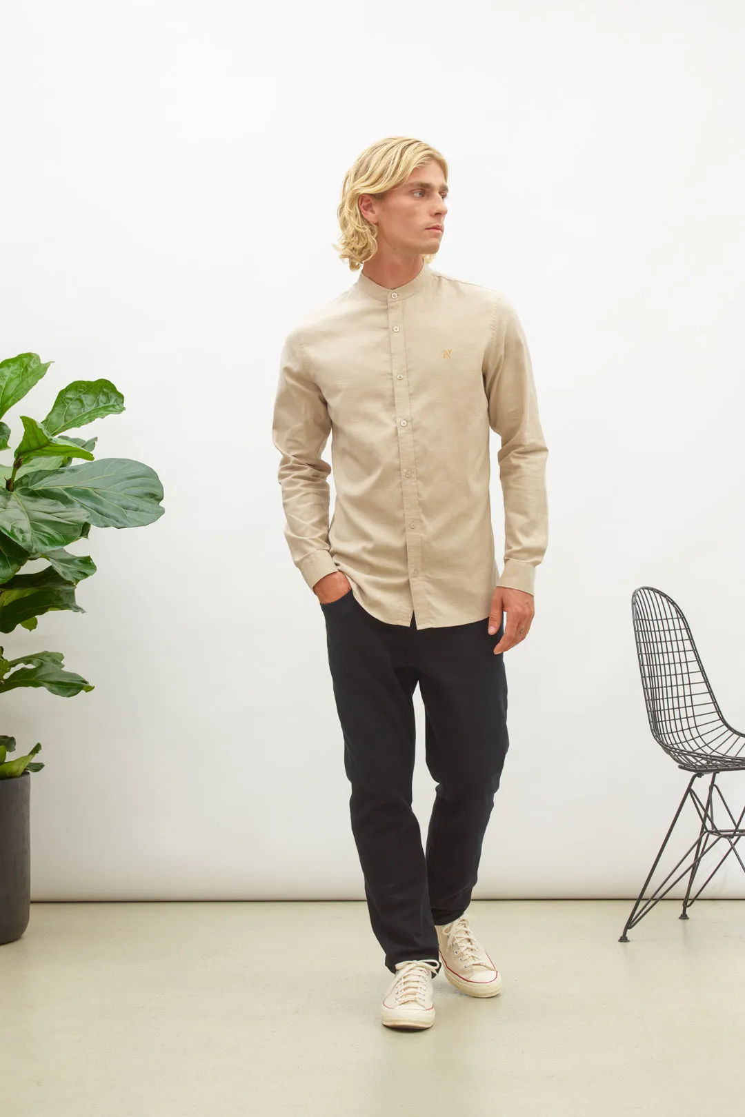 NAI0103D2 oxford melange shirt