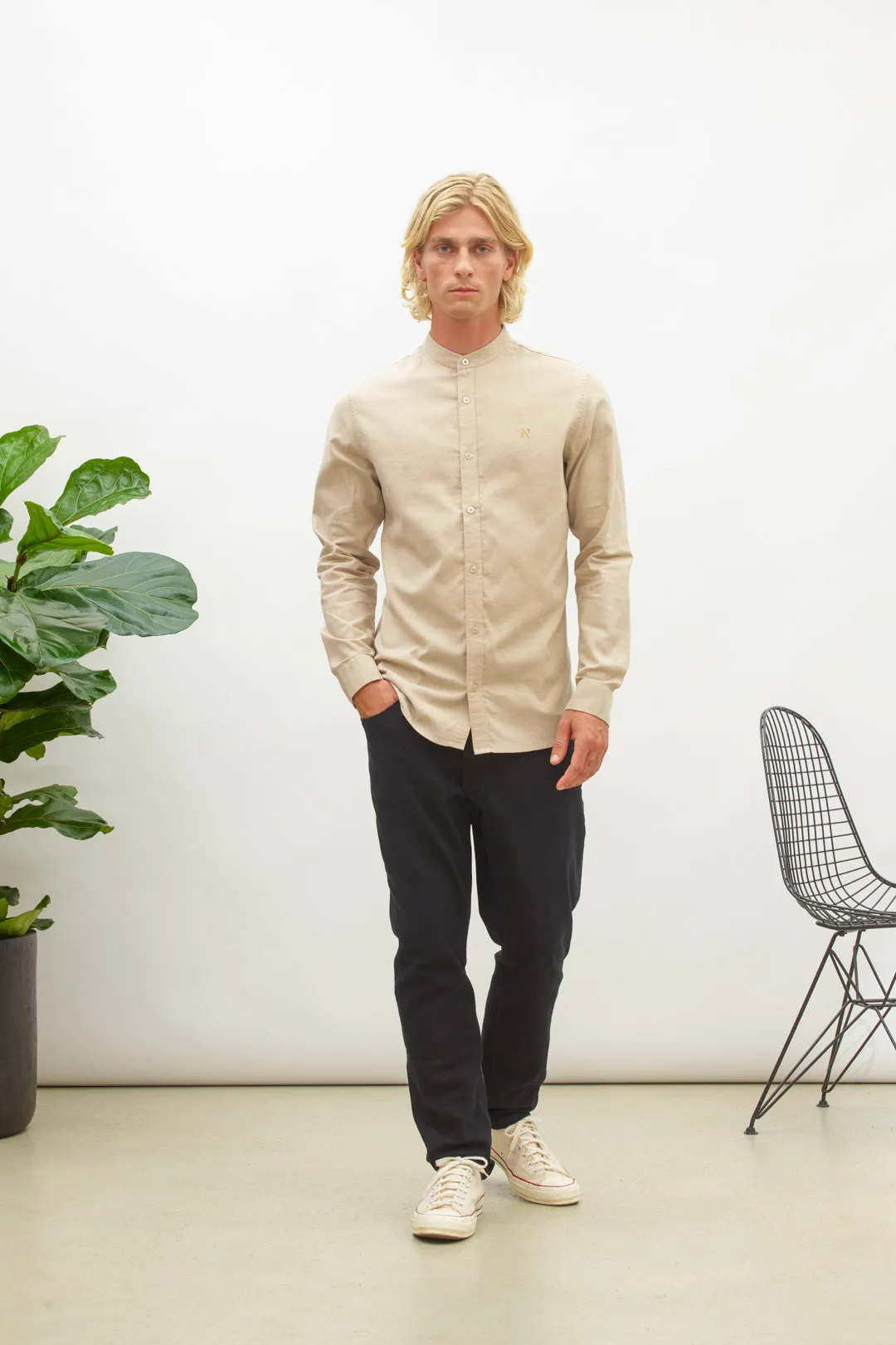 NAI0103D2 oxford melange shirt