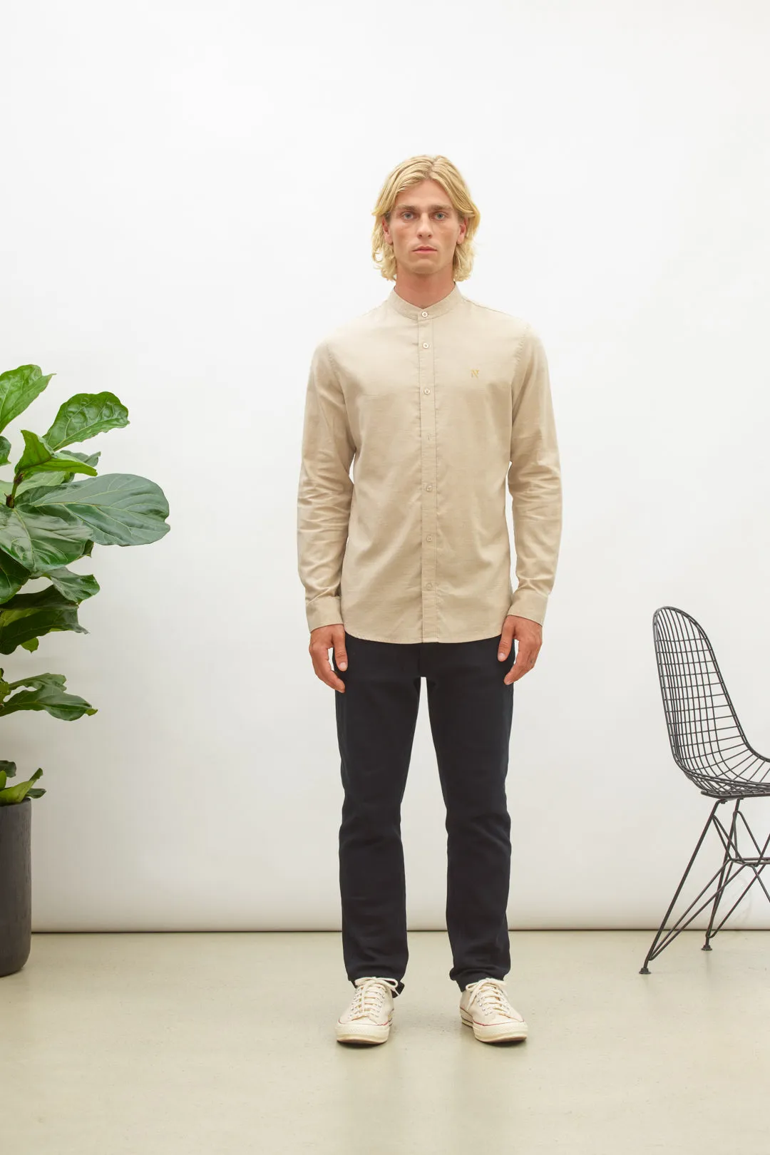 NAI0103D2 oxford melange shirt