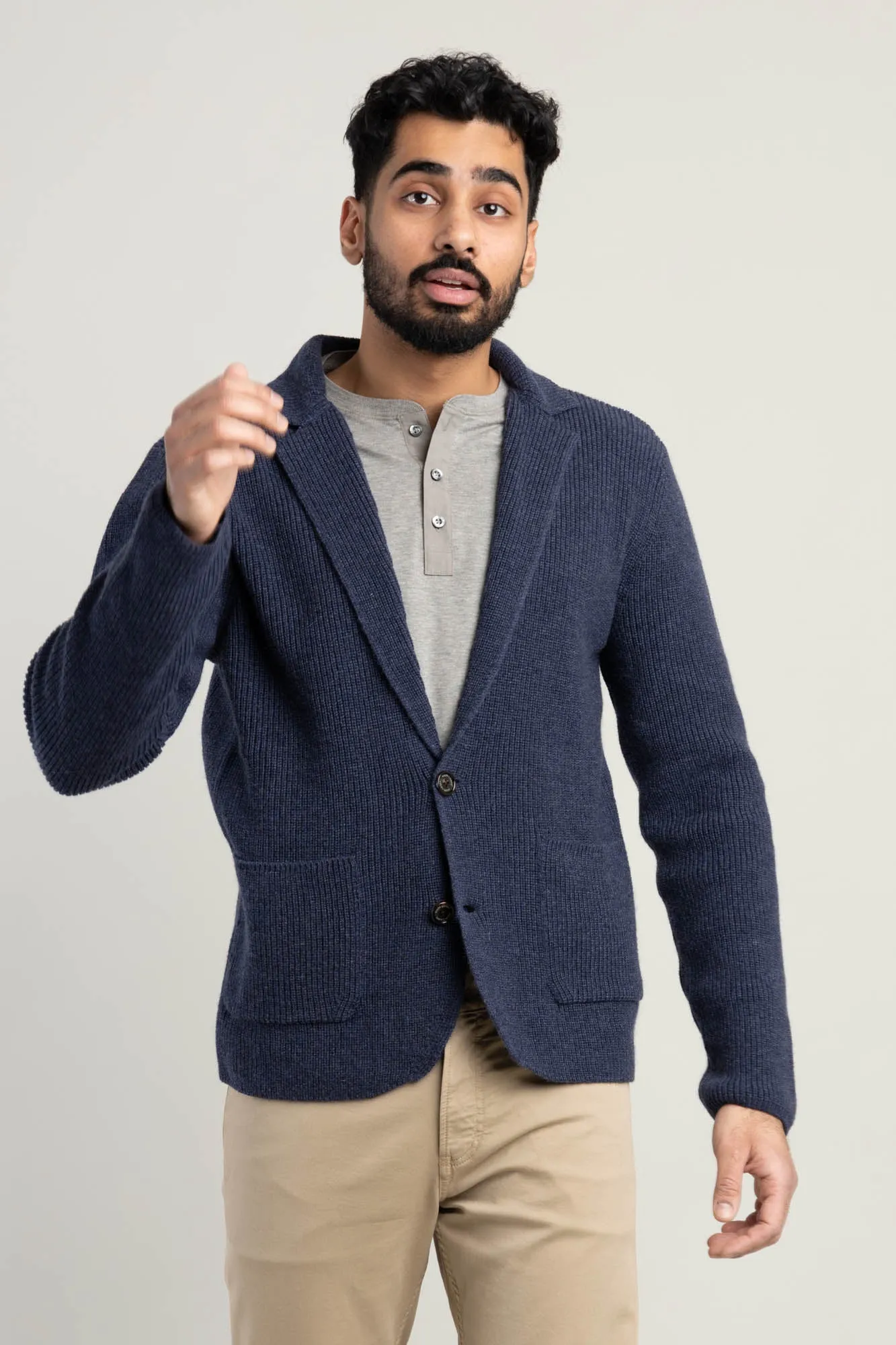 Navy Cashmere Cardigan