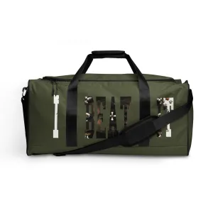 Olive Green Duffle bag-I Beat It Graphic Print